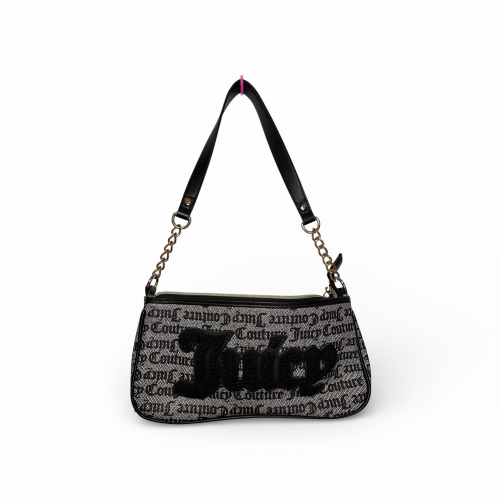 Juicy Couture Black and Gray Shoulder Bag